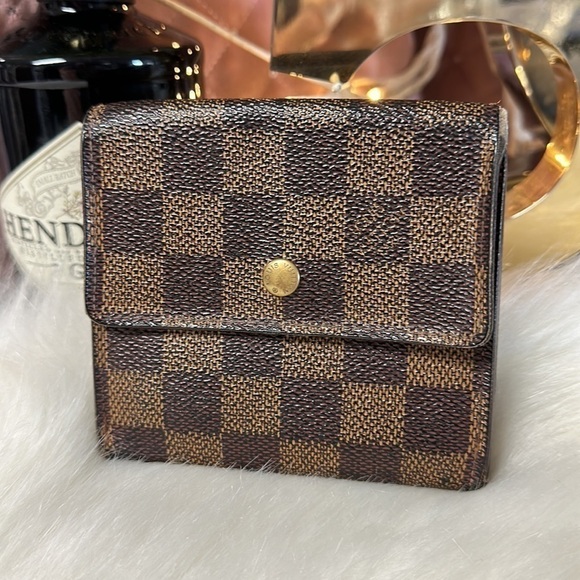 AUTHENTIC LOUIS VUITTON DAMIER PORTEFEIULLE ELISE TRIFOLD WALLET - Picture 3 of 12